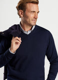 Autumn Crest V-Neck in Navy by Peter Millar