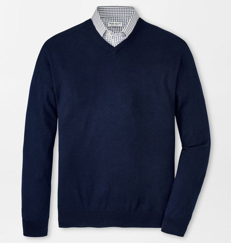 Autumn Crest V-Neck in Navy by Peter Millar