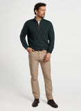 Autumn Crest Suede Trim Quarter-Zip in Lacinato by Peter Millar