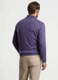 Autumn Crest Suede Trim Quarter-Zip in Midnight Purple by Peter Millar