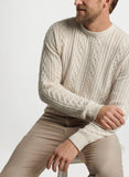 Crescent Ridge Cable Crew in Winter Ivory by Peter Millar