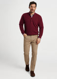 Ruxton Rib Button Mock Sweater in Currant by Peter Millar