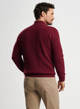 Ruxton Rib Button Mock Sweater in Currant by Peter Millar