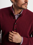 Ruxton Rib Button Mock Sweater in Currant by Peter Millar