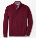 Ruxton Rib Button Mock Sweater in Currant by Peter Millar