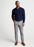 Ruxton Rib Button Mock Sweater in Navy by Peter Millar