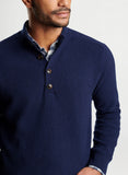 Ruxton Rib Button Mock Sweater in Navy by Peter Millar