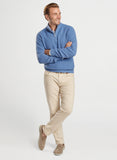 Crescent Waffle Quarter-Zip Sweater in Ocean Blue by Peter Millar