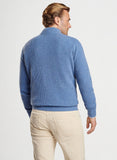 Crescent Waffle Quarter-Zip Sweater in Ocean Blue by Peter Millar