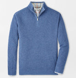 Crescent Waffle Quarter-Zip Sweater in Ocean Blue by Peter Millar