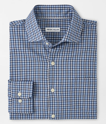 Welland Flannelite Cotton-Stretch Sport Shirt in Regatta Blue by Peter Millar