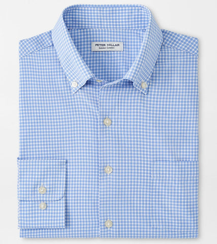 Cranbrook Performance Poplin Sport Shirt in Cottage Blue by Peter Millar