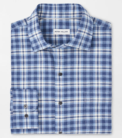 Gander Cotton Sport Shirt in Ocean Blue by Peter Millar