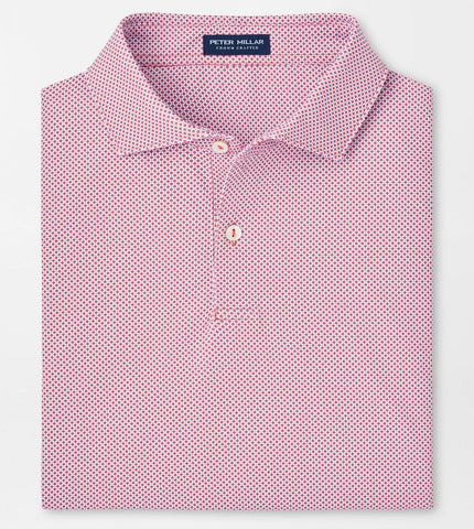 Delancey Dot Performance Jersey Polo in Scarlet Lily by Peter Millar