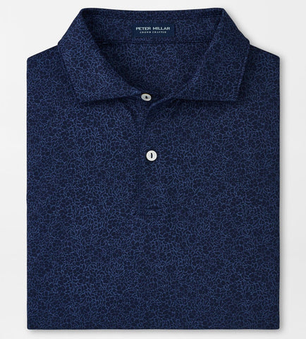 Parkinson Floral Performance Jersey Polo in Navy by Peter Millar