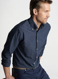 Orton Performance Poplin Sport Shirt in Navy by Peter Millar