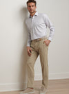 Signature Sateen Flat Front Trouser in Khaki by Peter Millar