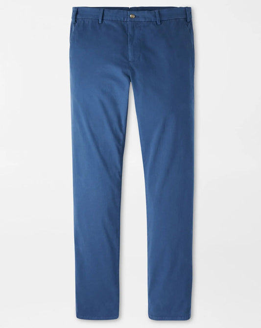 Signature Sateen Flat Front Trouser in Navy by Peter Millar