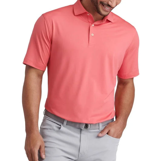 Solid Performance Jersey Polo in Tango Pink by Peter Millar