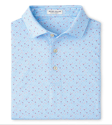 Costanzo Geo Performance Jersey Polo in Seaport Blue by Peter Millar