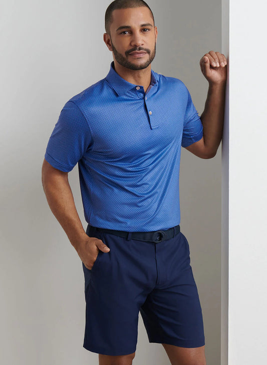 Axle Geo Performance Jersey Polo in Sport Navy by Peter Millar