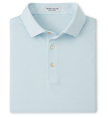 Highland Performance Jersey Polo in White/Meadow by Peter Millar