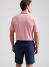 Jubilee Stripe Performance Polo in Tango Pink by Peter Millar