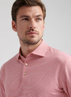 Jubilee Stripe Performance Polo in Tango Pink by Peter Millar