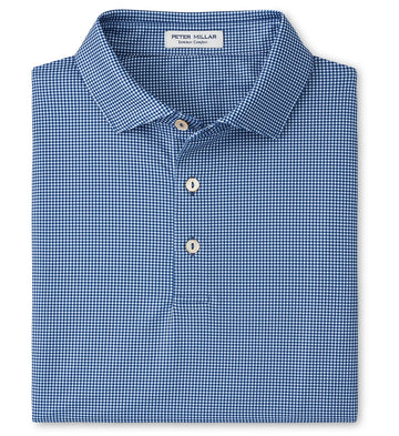 Gingham Performance Jersey Polo in Blue Haze by Peter Millar