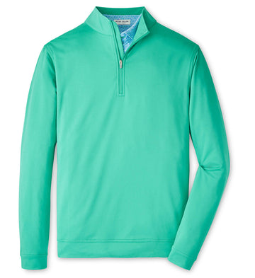 Perth Mélange Performance Quarter-Zip in Meadow by Peter Millar