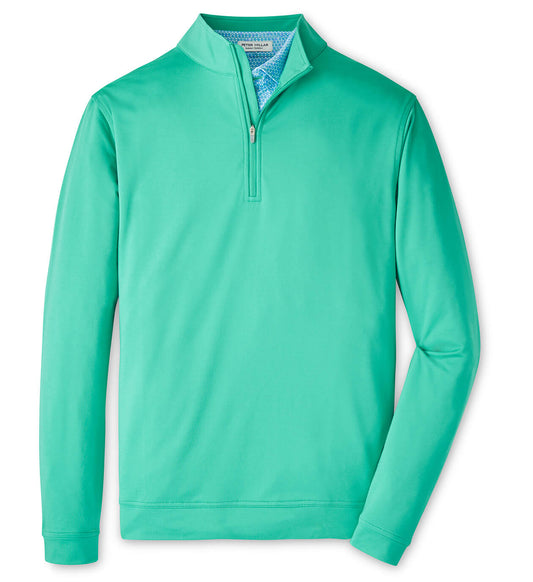 Perth Mélange Performance Quarter-Zip in Meadow by Peter Millar