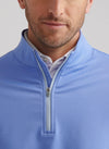 Perth Mélange Performance Quarter-Zip in Seaside Blue by Peter Millar