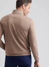 Perth Mélange Performance Quarter-Zip in Poplar Brown by Peter Millar