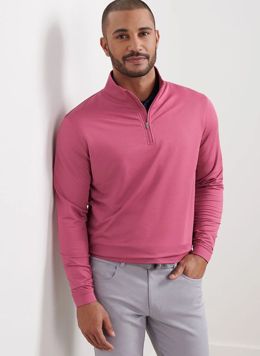 Perth Mélange Performance Quarter-Zip in Rosewood by Peter Millar
