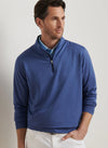 Perth Mélange Performance Quarter-Zip in Sport Navy by Peter Millar