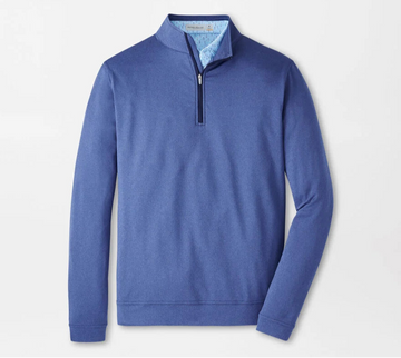 Perth Mélange Performance Quarter-Zip in Sport Navy by Peter Millar