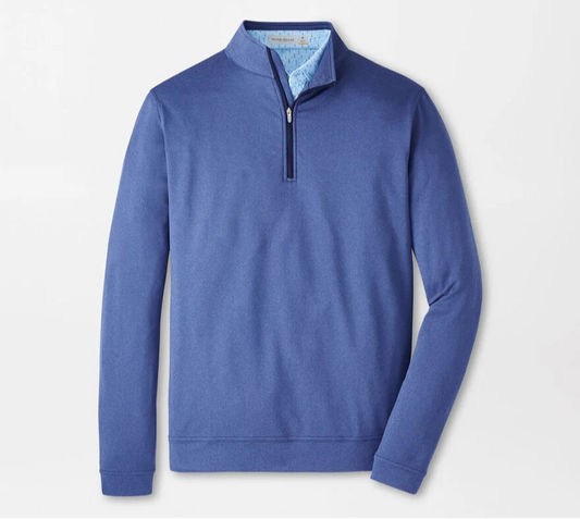 Perth Mélange Performance Quarter-Zip in Sport Navy by Peter Millar