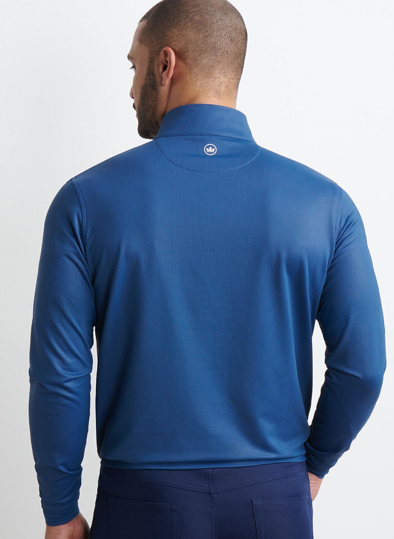 Perth Birdseye Performance Quarter-Zip in Blue Haze by Peter