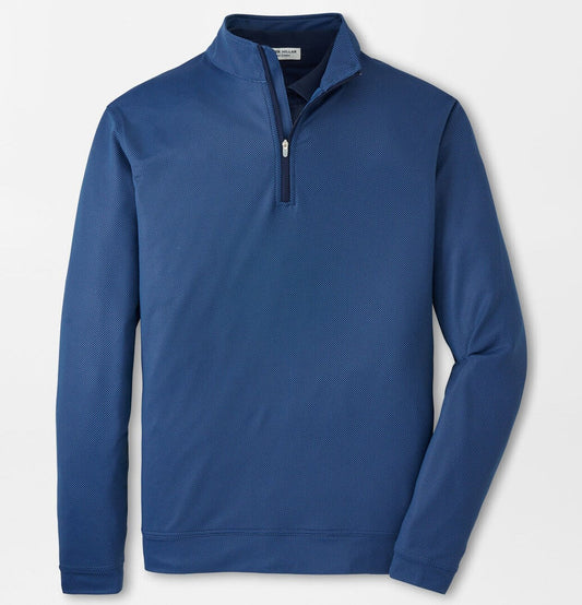 Perth Birdseye Performance Quarter-Zip in Blue Haze by Peter Millar