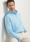 Perth Birdseye Performance Quarter-Zip in Seaport Blue by Peter Millar