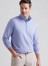 Perth Sugar Stripe Performance Quarter-Zip in Evening Tide by Peter Millar