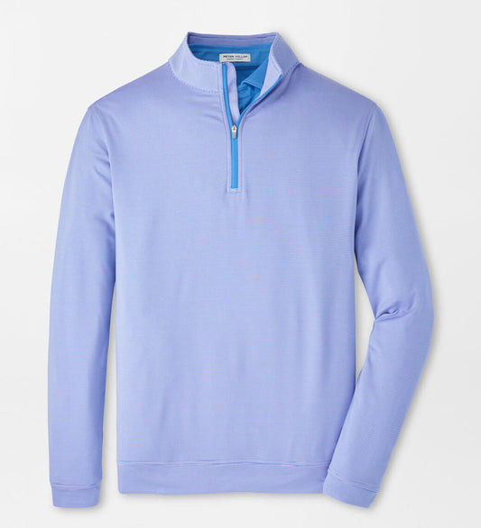 Perth Sugar Stripe Performance Quarter-Zip in Evening Tide by Peter Millar