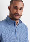 Perth Sugar Stripe Performance Quarter-Zip in Sport Navy by Peter Millar