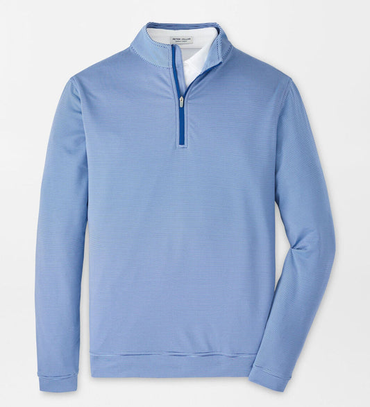 Perth Sugar Stripe Performance Quarter-Zip in Sport Navy by Peter Millar
