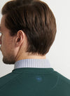 Cradle Pique Performance Crewneck Sweater in Nordic Pine by Peter Millar