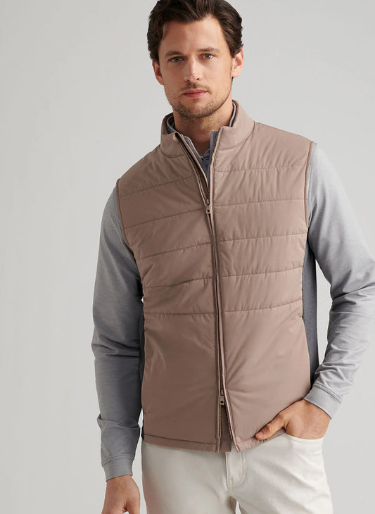 Fuse Hybrid Fleece Vest in Poplar Brown by Peter Millar