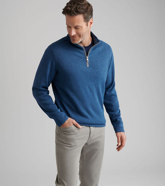 Crown Sweater Fleece Quarter-Zip in Blue Haze by Peter Millar