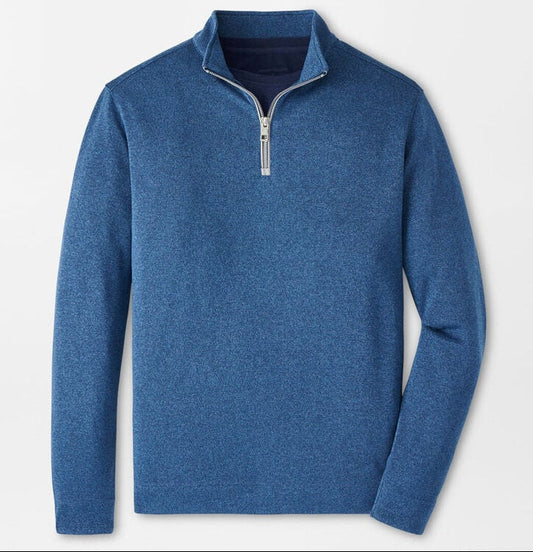 Crown Sweater Fleece Quarter-Zip in Blue Haze by Peter Millar