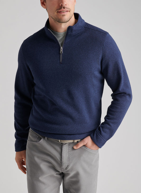 Crown Sweater Fleece Quarter-Zip in Navy by Peter Millar