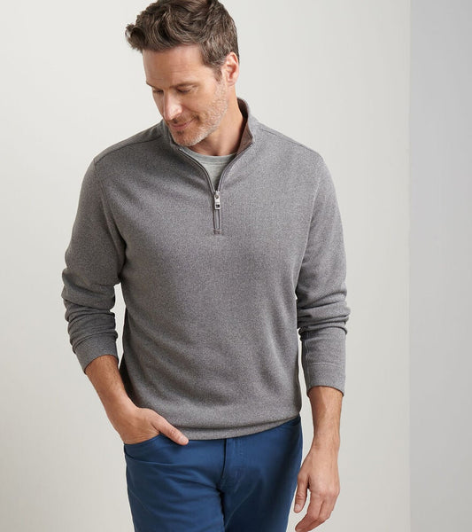Crown Sweater Fleece Quarter-Zip in Oslo Grey by Peter Millar